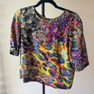 Amanda Uprichard Multicolor Abstract Blouse